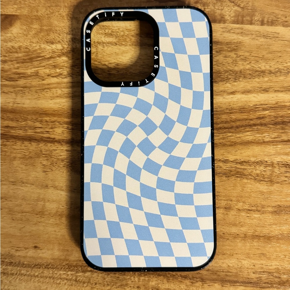 Casetify iPhone 13 Pro blue checkered case